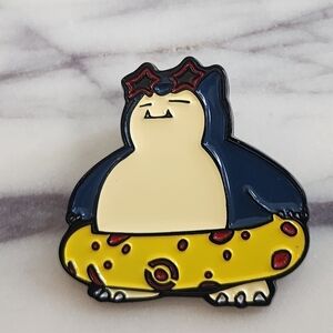 Pokemon Sumner time snorlax pool floaty sunglasses enamel pin